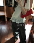 28a69 - RUFFLE HEM TOP