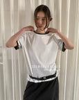 12a51 Contrast trim short-sleeve tee – cotton blend