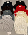28a2- KNIT POLO SLEEVELESS