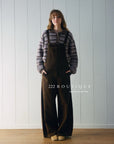 18q16 Basic brown denim overalls