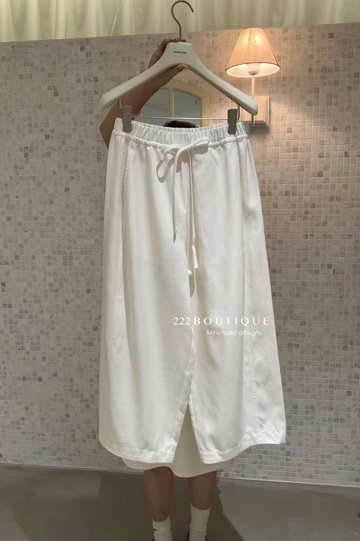 15q15 Textured wrap skirt – soft cream