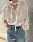 28a13- STAND COLLAR BLOUSE