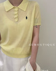 28a8- KNIT POLO TOP