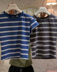15a74 Striped fitted tee – stretch cotton essential
