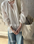28a13- STAND COLLAR BLOUSE