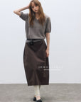 17a94 Short-sleeve cashmere V-neck sweater
