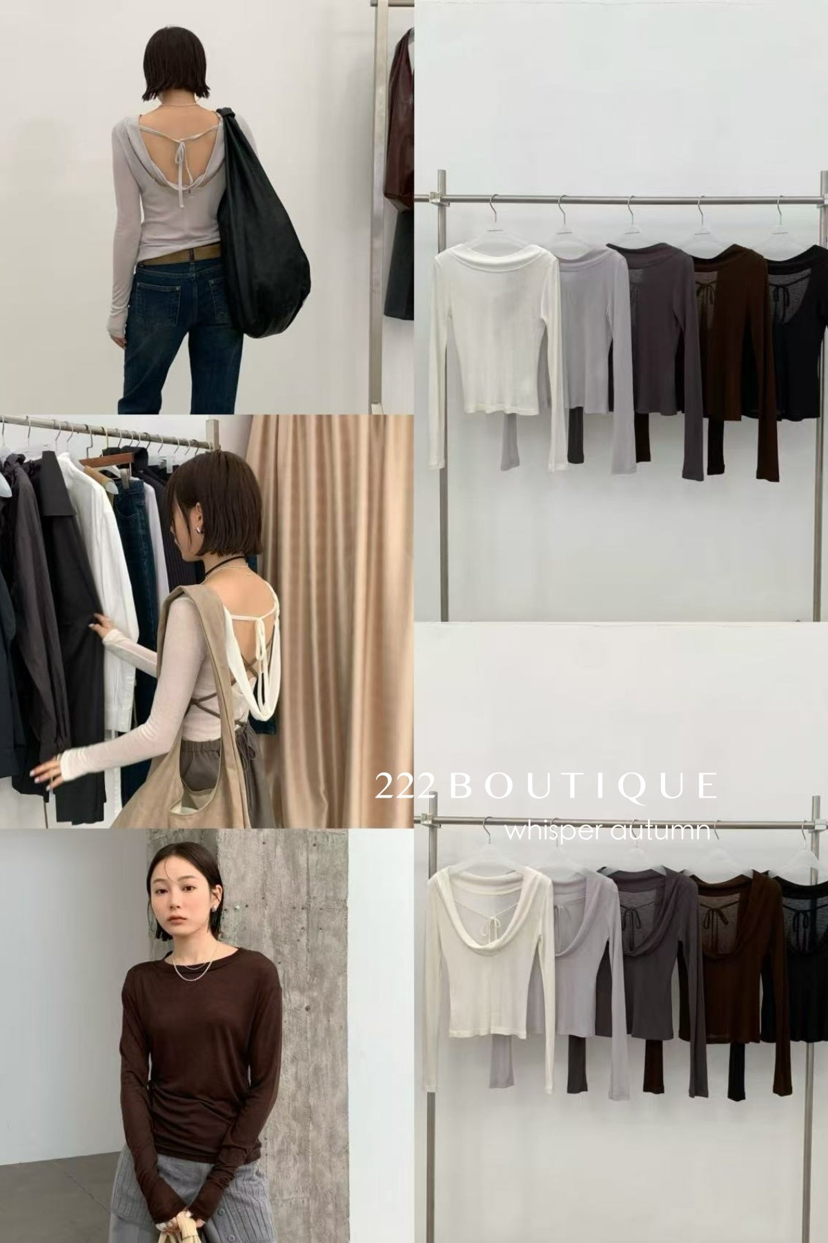16a77 Back drape longsleeve top – with cross-back detail