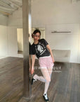 12q25 Layered cotton boxer shorts