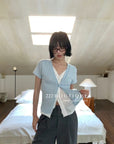 12a49 Ribbed twist cardigan