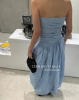 12v46 Ruched Strapless Dress – Volume & Detail