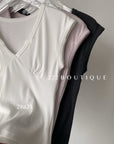 28A21- DRAPED V-NECK TEE