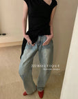 12q14 Soft-washed wide jeans – faded indigo