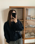 17a9 Peplum blouse with ruffled collar