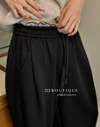 17q7 Basic cotton baggy trousers