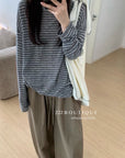 17a16. Basic long-sleeve striped T-shirt