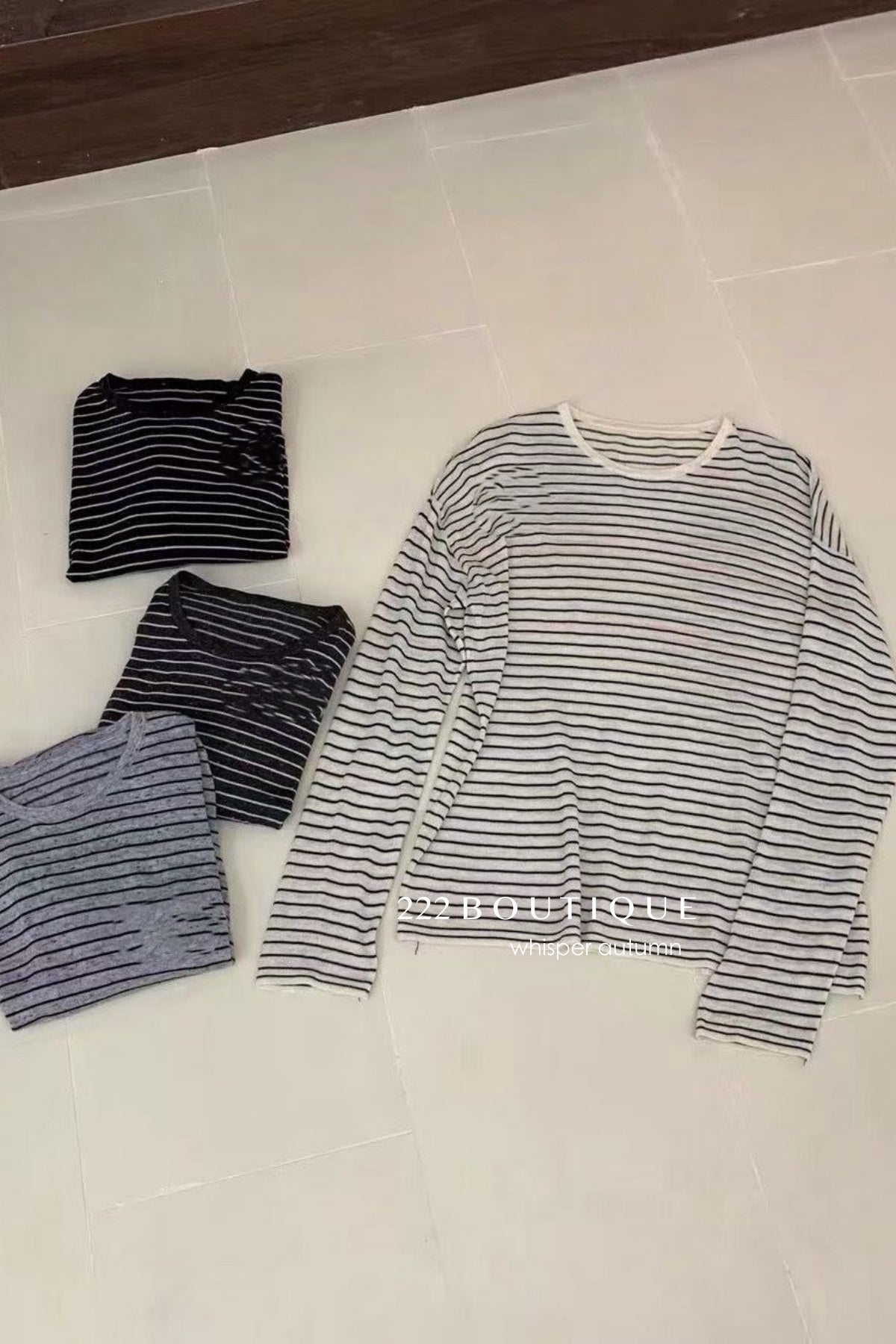 17a16. Basic long-sleeve striped T-shirt