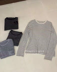 17a16. Basic long-sleeve striped T-shirt