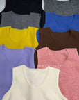 17a116 Basic V-neck cashmere knit vest