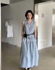 13v60 Linen midi skirt – pastel palette