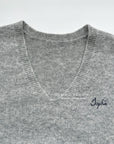 17a35 Basic cashmere knit vest with chest lettering