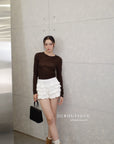 16a79 + 16q12 Set – Lightweight long-sleeve top & Textured lace-hem skirt