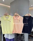13a78 Sleeveless knit polo – pastel & basics