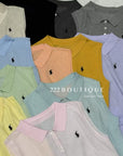 13a78 Sleeveless knit polo – pastel & basics
