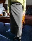 17v12 Poly pencil midi skirt