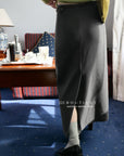 17v12 Poly pencil midi skirt