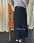 17v12 Poly pencil midi skirt