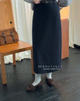 17v12 Poly pencil midi skirt