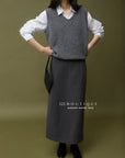 17v12 Poly pencil midi skirt
