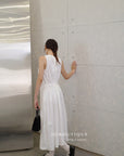 16v8 Tiered round-neck silk dress