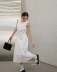 16v8 Tiered round-neck silk dress
