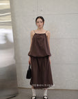 15v16 Textured pinafore dress with lace hem