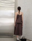 15v16 Textured pinafore dress with lace hem