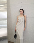13v12 Linen strappy dress with back cut-out