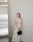 13v12 Linen strappy dress with back cut-out
