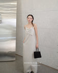 13v12 Linen strappy dress with back cut-out