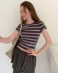 15a74 Striped fitted tee – stretch cotton essential