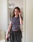 15a74 Striped fitted tee – stretch cotton essential