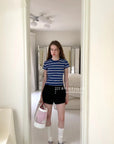 15a74 Striped fitted tee – stretch cotton essential