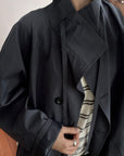 17a33 Trench coat with stand collar