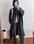 17a33 Trench coat with stand collar