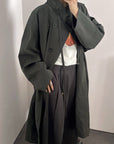 17a33 Trench coat with stand collar