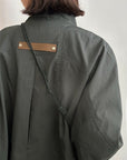 17a33 Trench coat with stand collar