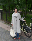 17a33 Trench coat with stand collar