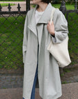 17a33 Trench coat with stand collar
