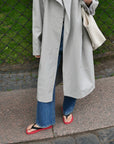 17a33 Trench coat with stand collar