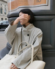 17a33 Trench coat with stand collar